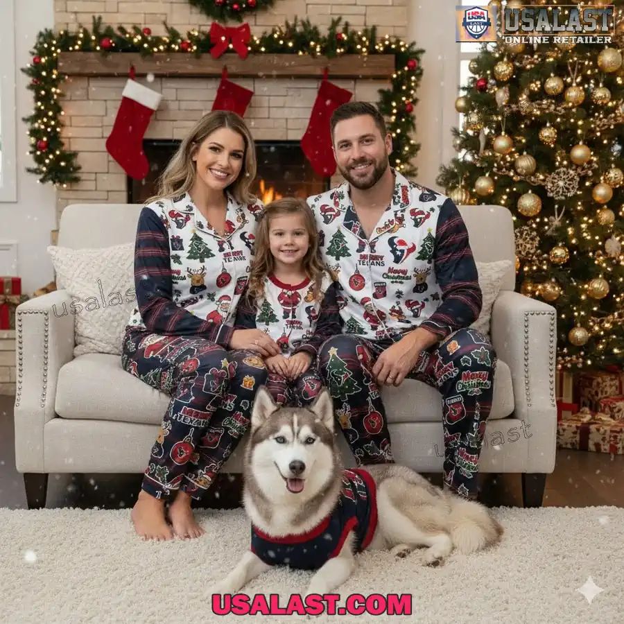 Houston Texans Plaid Button Pajamas Set - Adult & Kids T-Shirts, Sweatshirts & Hoodies apparel design preview 1