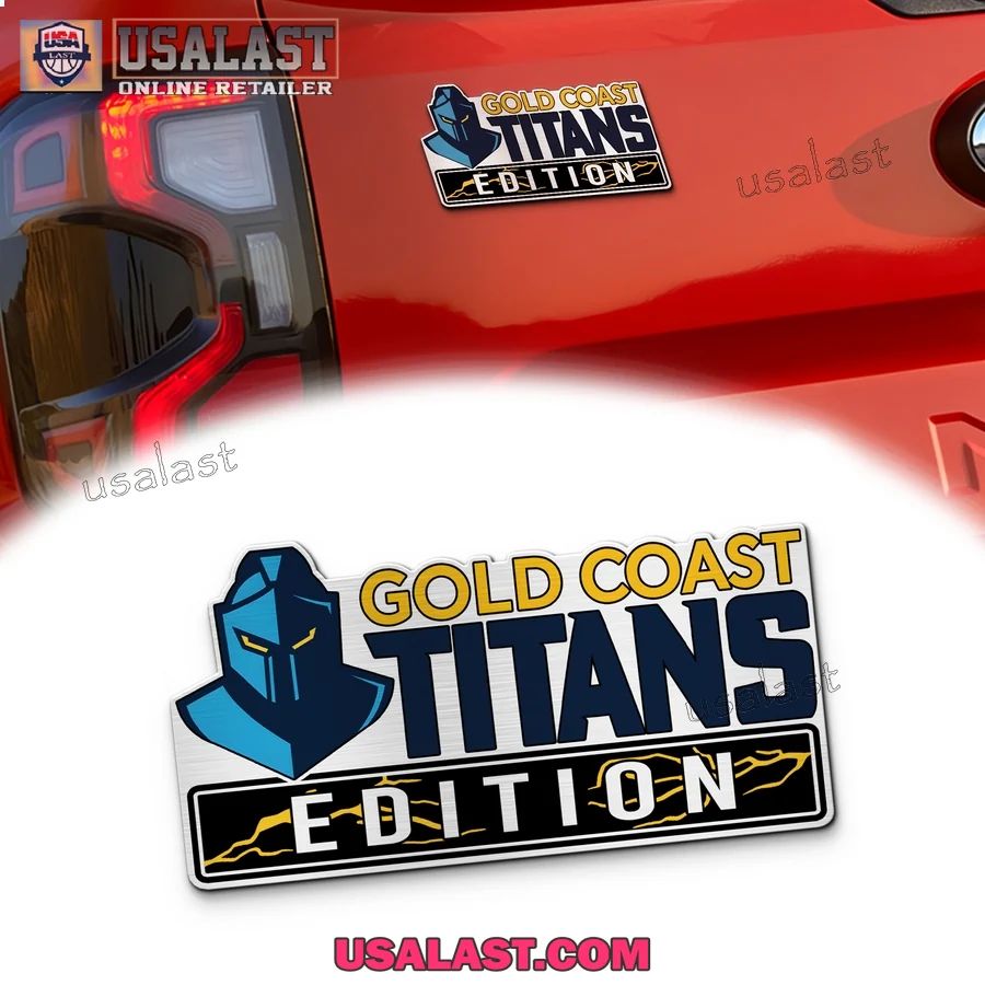 Gold Coast Titans Edition Custom 3D Car Badge Sticker - Adult & Kids T-Shirts, Sweatshirts & Hoodies apparel design preview 1