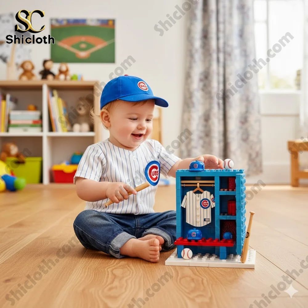 Chicago Cubs Locker Room Building Blocks - Adult & Kids T-Shirts, Sweatshirts & Hoodies apparel design preview 1
