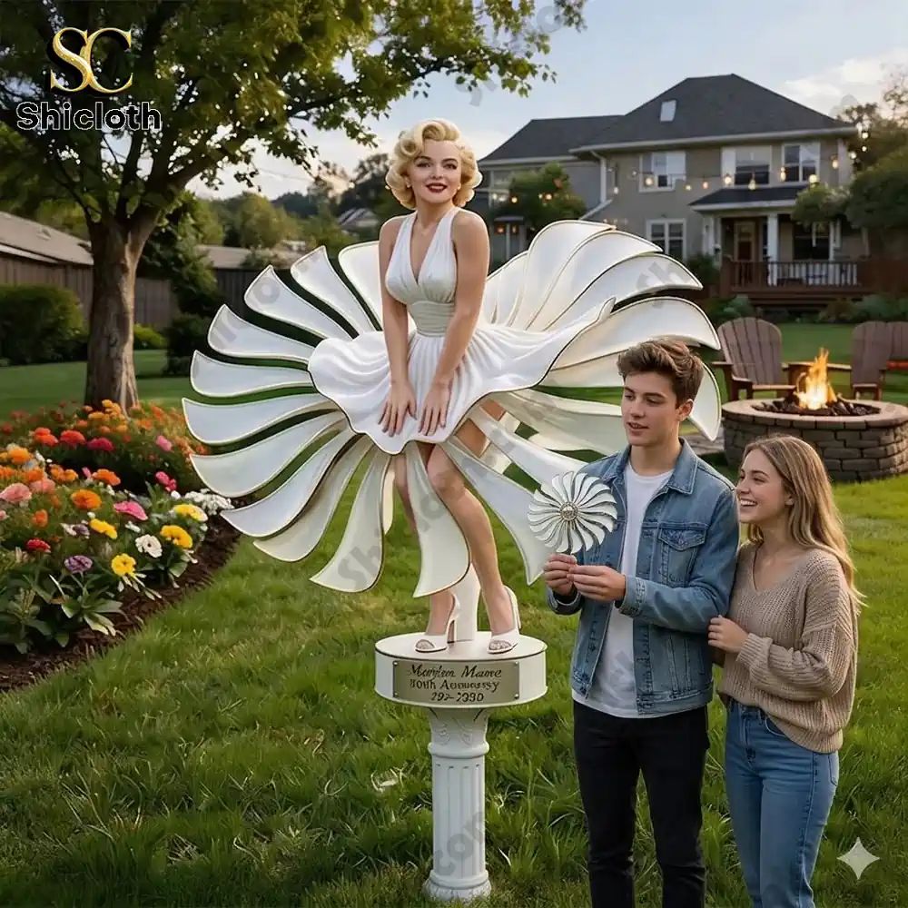 Marilyn Monroe 100th Anniversary Statue Wind Spinner - Adult & Kids T-Shirts, Sweatshirts & Hoodies apparel design preview 1