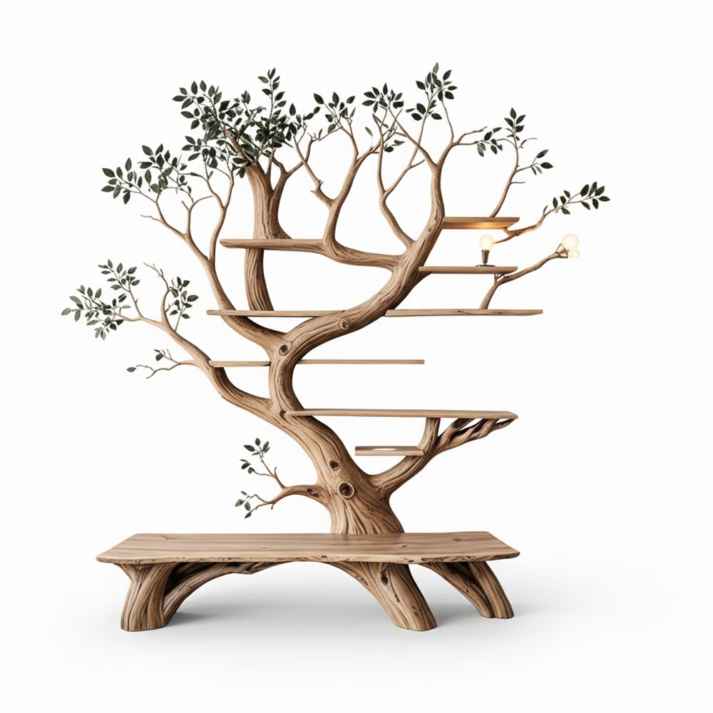 Handcrafted Tree Branch Shelf Nature-Inspired Art - Adult & Kids T-Shirts, Sweatshirts & Hoodies apparel design preview 1