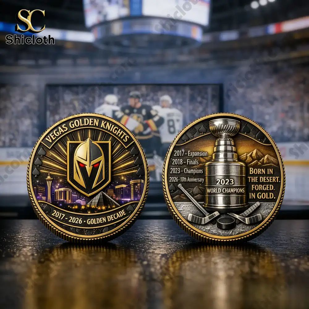 Vegas Golden Knights Commemorative Coin - Adult & Kids T-Shirts, Sweatshirts & Hoodies apparel design preview 1