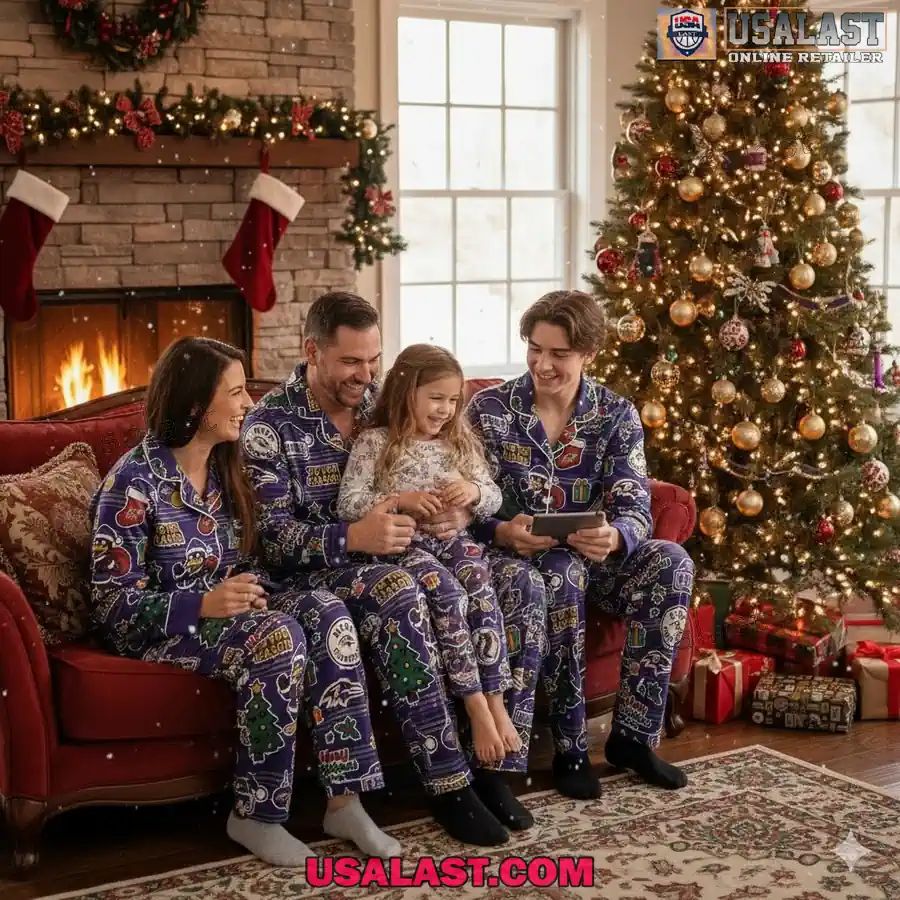 Baltimore Ravens Plaid Button Pajamas Set - Adult & Kids T-Shirts, Sweatshirts & Hoodies apparel design preview 1
