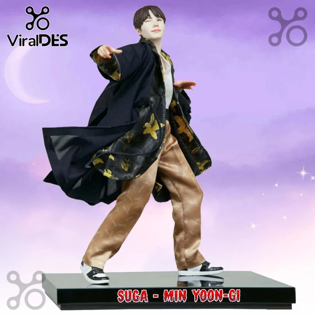 BTS Suga Min Yoon-gi Sculpted Acrylic Figure - Adult & Kids T-Shirts, Sweatshirts & Hoodies apparel design preview 1