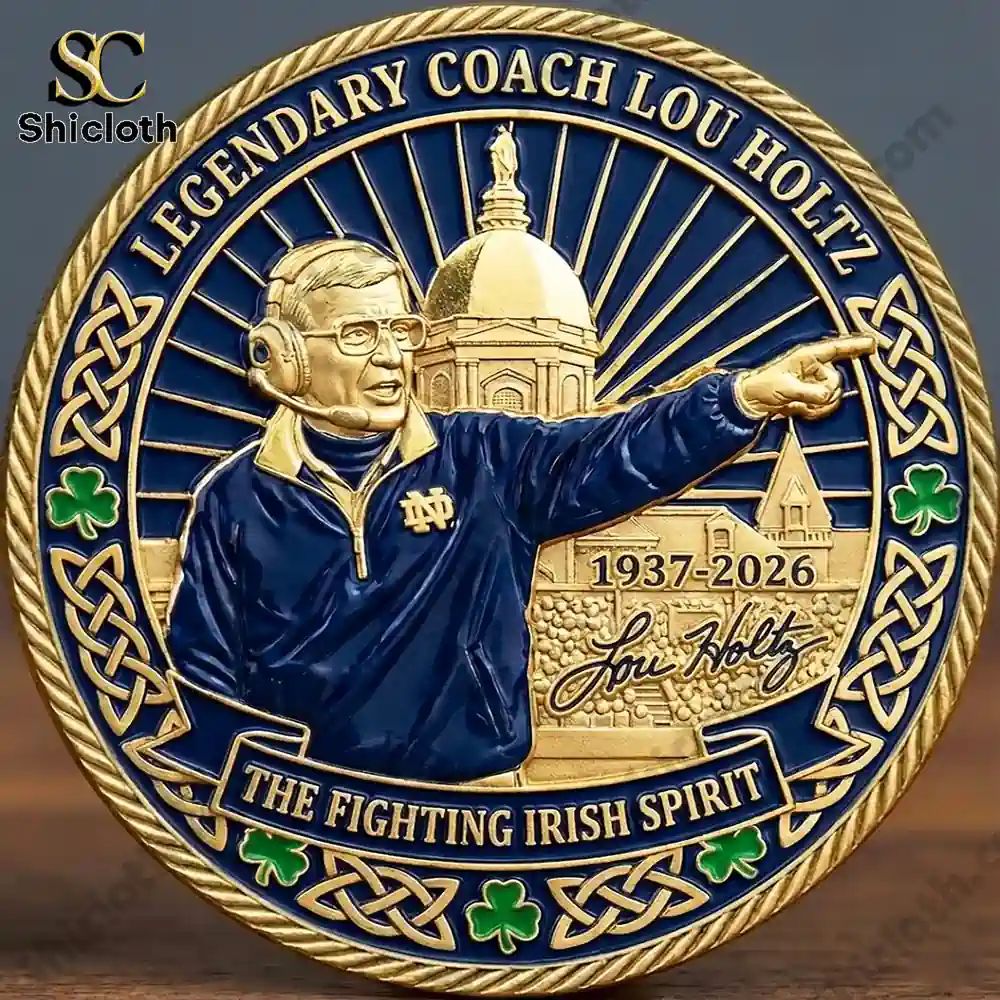 Lou Holtz Commemorative Challenge Coin - Adult & Kids T-Shirts, Sweatshirts & Hoodies apparel design preview 1