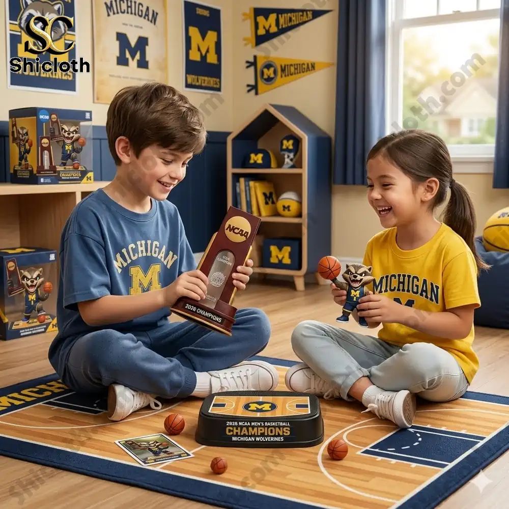 2026 NCAA Champions Michigan Car Dashboard 3D - Adult & Kids T-Shirts, Sweatshirts & Hoodies apparel design preview 1