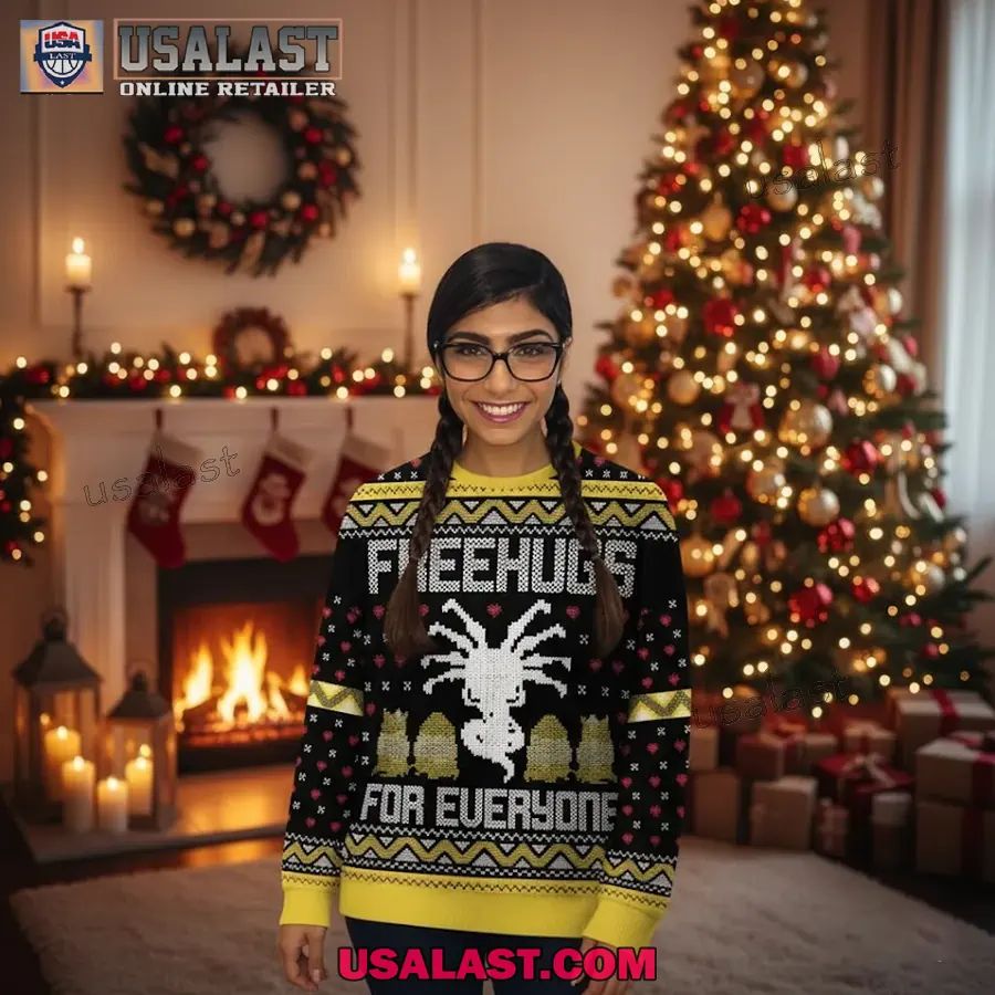 Free Hugs For Everyone Ugly Christmas Sweater - Adult & Kids T-Shirts, Sweatshirts & Hoodies apparel design preview 1