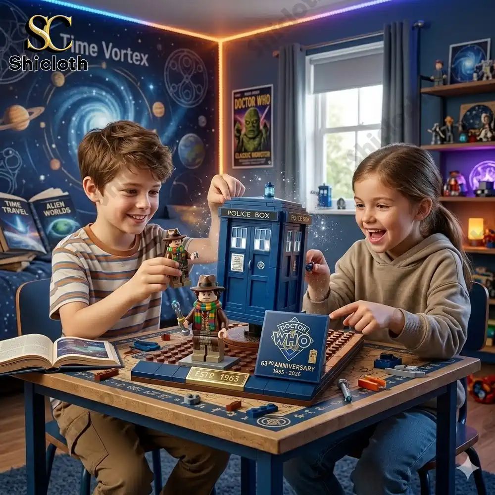 Doctor Who 63rd Anniversary Brick Edition - Adult & Kids T-Shirts, Sweatshirts & Hoodies apparel design preview 1