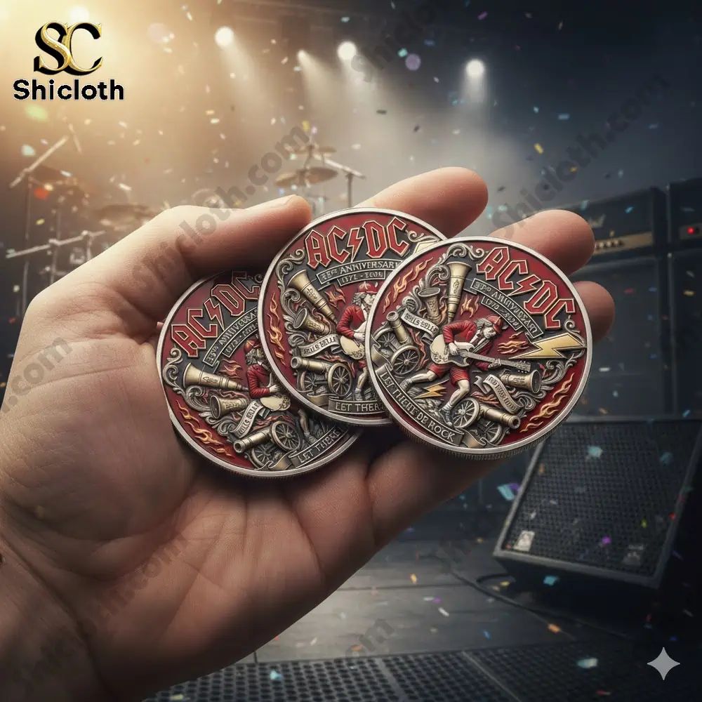 AC/DC 53rd Anniversary Commemorative Coin - Adult & Kids T-Shirts, Sweatshirts & Hoodies apparel design preview 1