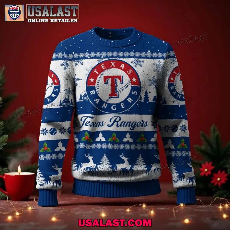 Texas Rangers Ugly Christmas Sweater Jumper - Adult & Kids T-Shirts, Sweatshirts & Hoodies apparel design preview 1