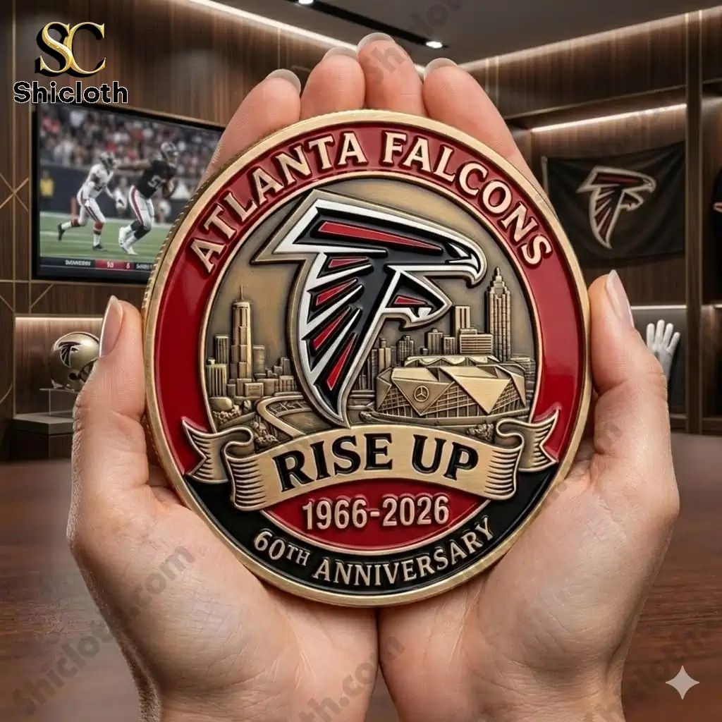 Atlanta Falcons 60Th Anniversary Commemorative Coin - Adult & Kids T-Shirts, Sweatshirts & Hoodies apparel design preview 1