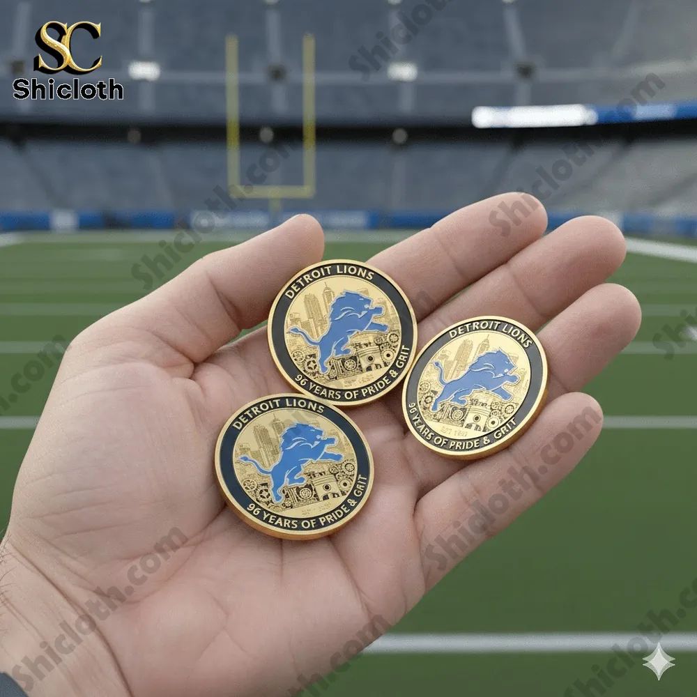 Detroit Lions 96th Anniversary Commemorative Coin - Adult & Kids T-Shirts, Sweatshirts & Hoodies apparel design preview 1