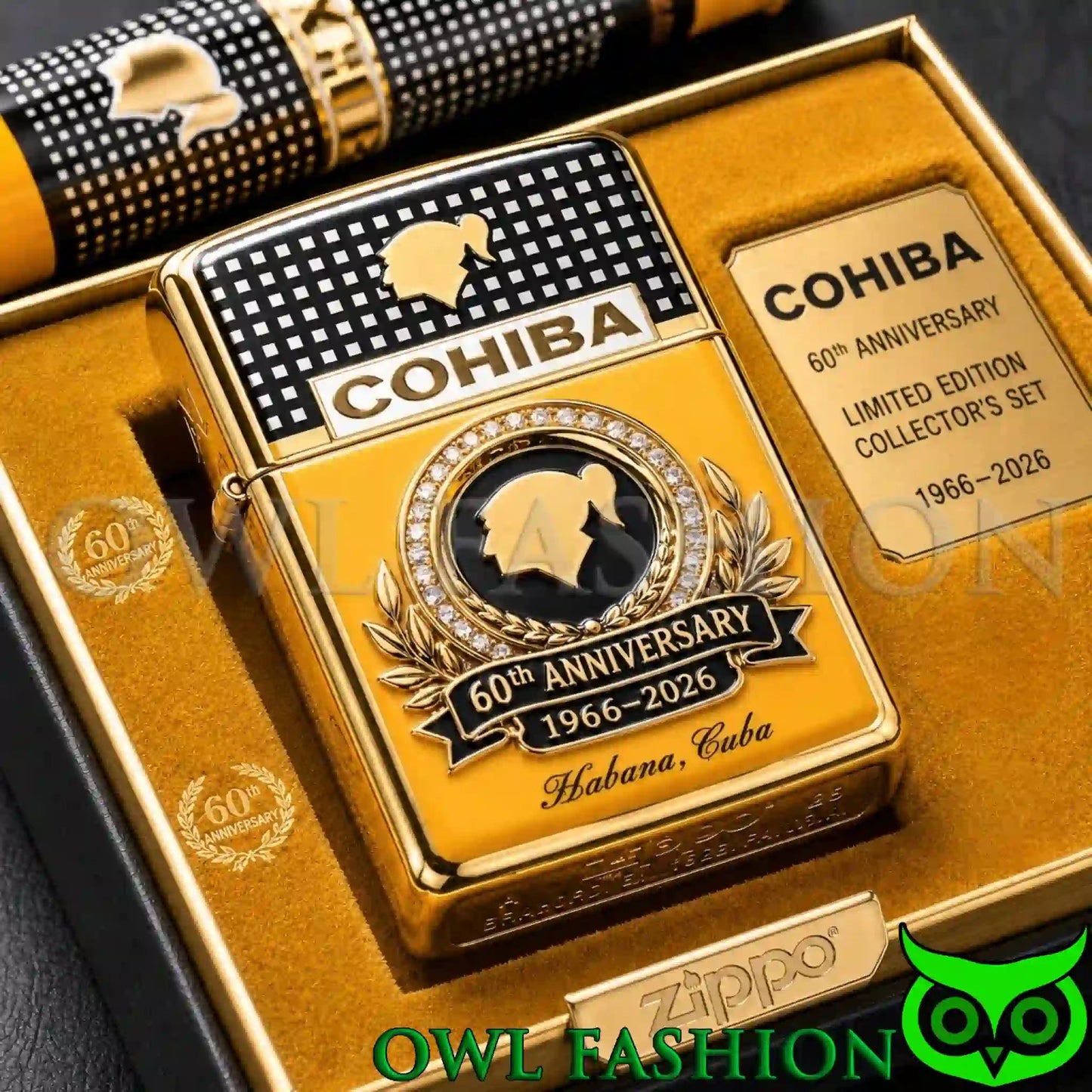 Cohiba 60th Anniversary Collector Lighter 1966–2026 - Adult & Kids T-Shirts, Sweatshirts & Hoodies apparel design preview 1