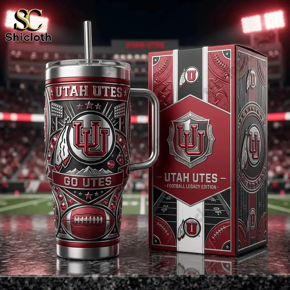 Utah Utes Go 40oz Tumbler With Handle - Adult & Kids T-Shirts, Sweatshirts & Hoodies apparel design preview 1