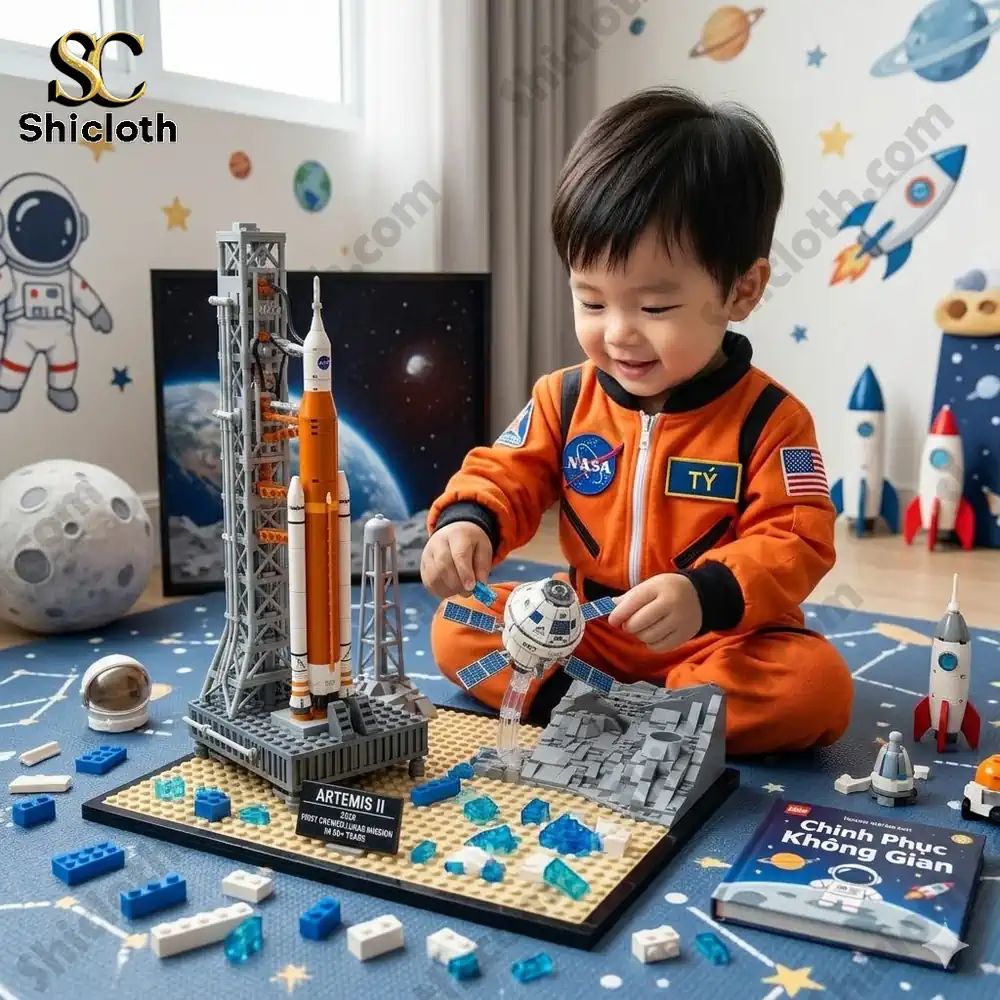 NASA Artemis Space Launch System Building Brick Sets - Adult & Kids T-Shirts, Sweatshirts & Hoodies apparel design preview 1