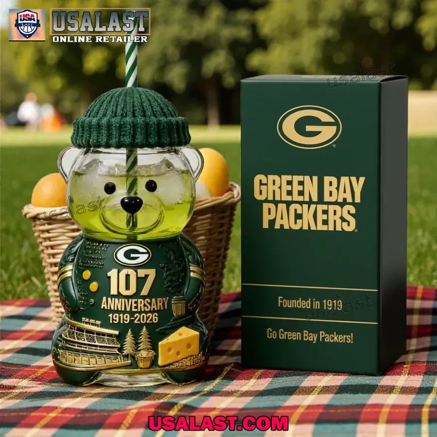 Green Bay Packers 107th Anniversary Collectible Bear - Adult & Kids T-Shirts, Sweatshirts & Hoodies apparel design preview 1