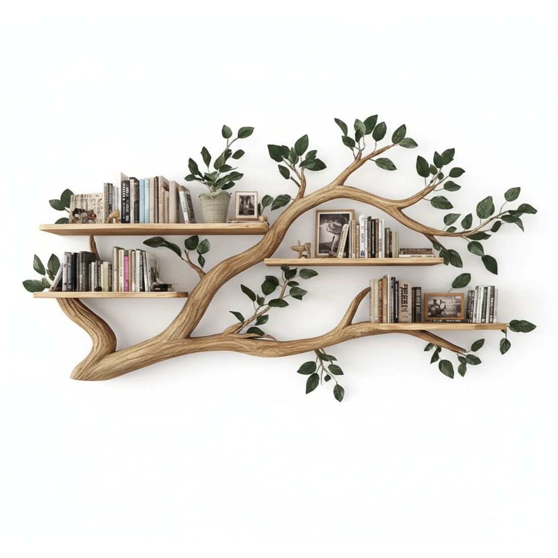 Tree Branch Bookshelf A Masterpiece of Natural Design - Adult & Kids T-Shirts, Sweatshirts & Hoodies apparel design preview 1