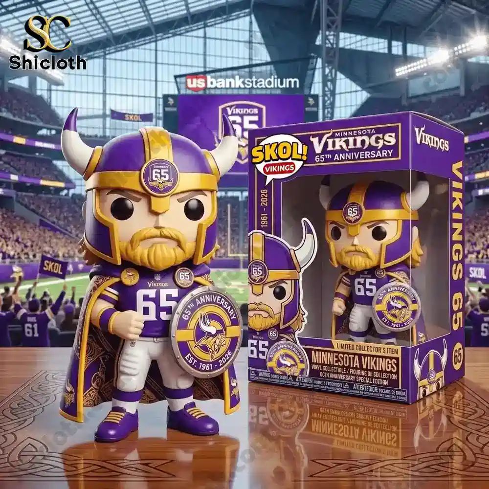 Minnesota Vikings 65th Anniversary Pop! Figure Doll - Adult & Kids T-Shirts, Sweatshirts & Hoodies apparel design preview 1