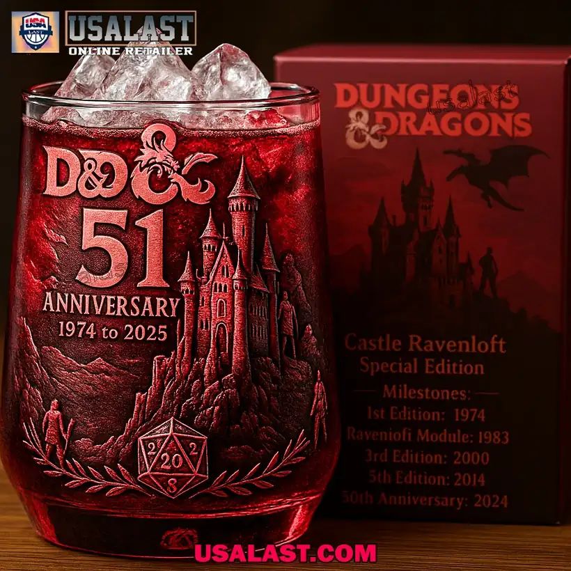 Dungeons Dragons 51st Anniversary Wine Glass - Adult & Kids T-Shirts, Sweatshirts & Hoodies apparel design preview 1