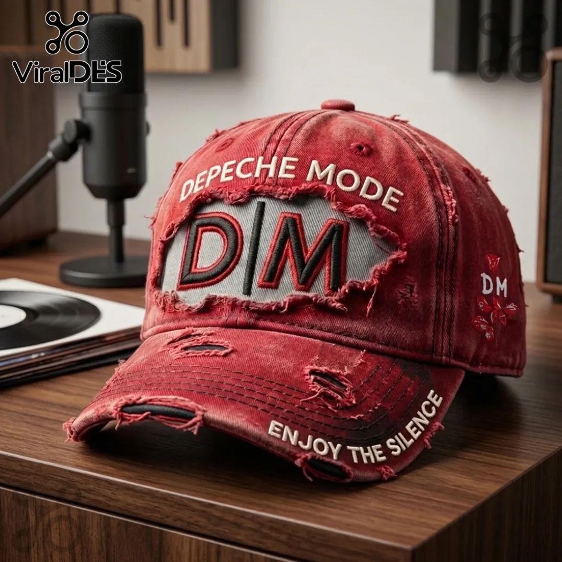 Depeche Mode Enjoy The Silence Distressed Red - Adult & Kids T-Shirts, Sweatshirts & Hoodies apparel design preview 1