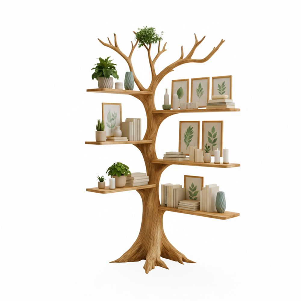 Handcrafted Corner Tree Bookshelf - Adult & Kids T-Shirts, Sweatshirts & Hoodies apparel design preview 1