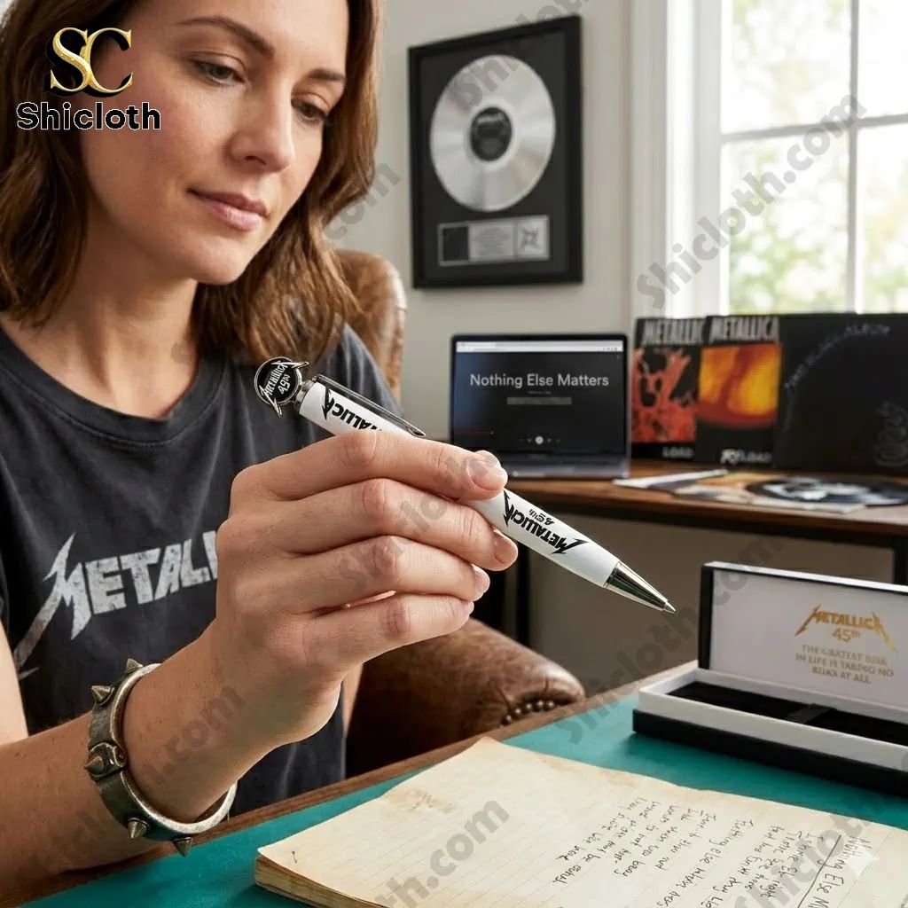Metallica 45th Anniversary Commemorative Pen - Adult & Kids T-Shirts, Sweatshirts & Hoodies apparel design preview 1