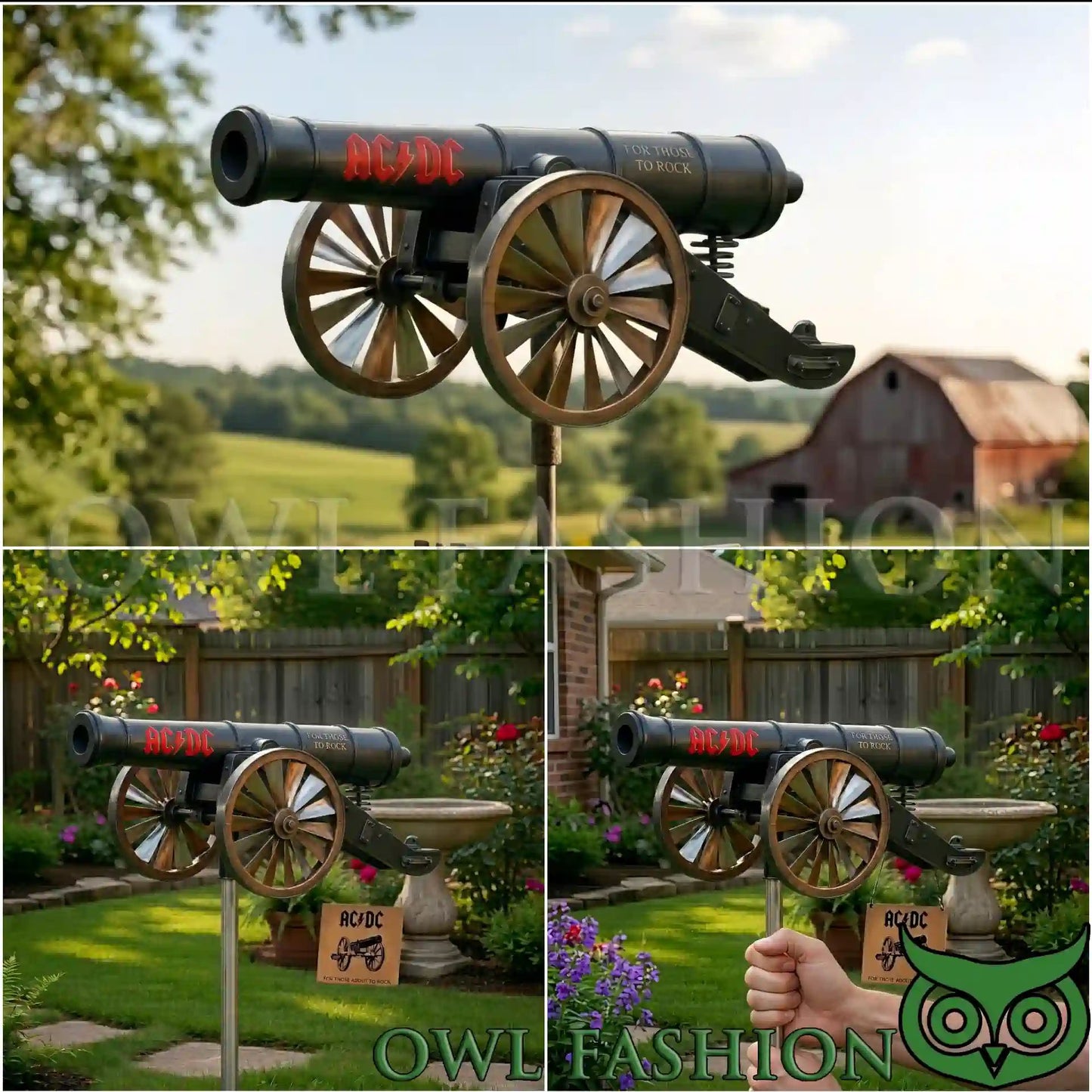 3D Design ACDC Rock Cannon Garden Wind Spinner - Adult & Kids T-Shirts, Sweatshirts & Hoodies apparel design preview 1
