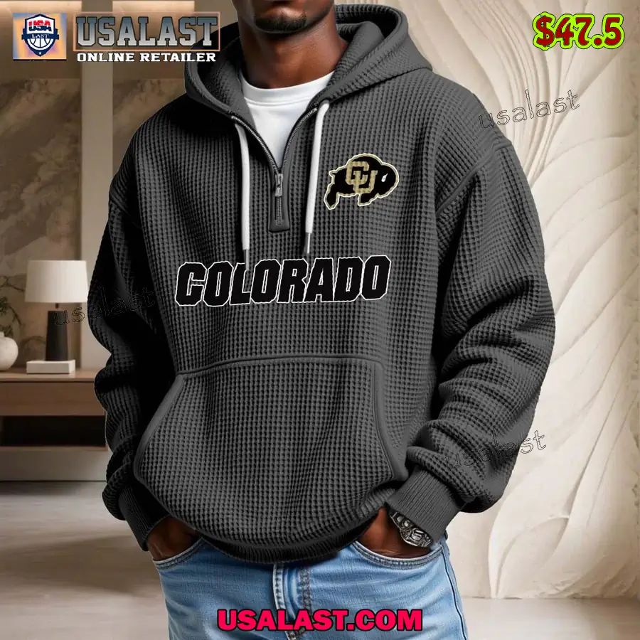 Colorado Buffaloes Waffle Half Zip - Adult & Kids T-Shirts, Sweatshirts & Hoodies apparel design preview 1