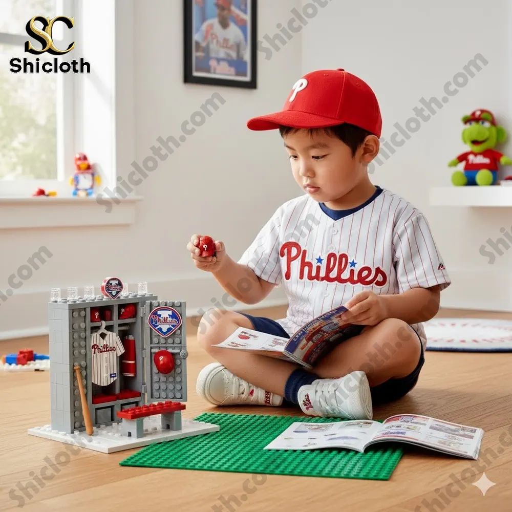 Philadelphia Phillies Locker Room Building Blocks - Adult & Kids T-Shirts, Sweatshirts & Hoodies apparel design preview 1