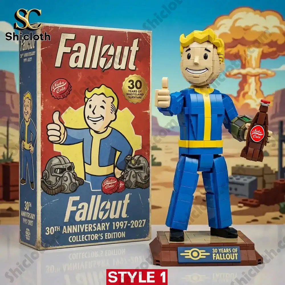 Fallout 30th Anniversary Building Block Set - Adult & Kids T-Shirts, Sweatshirts & Hoodies apparel design preview 1