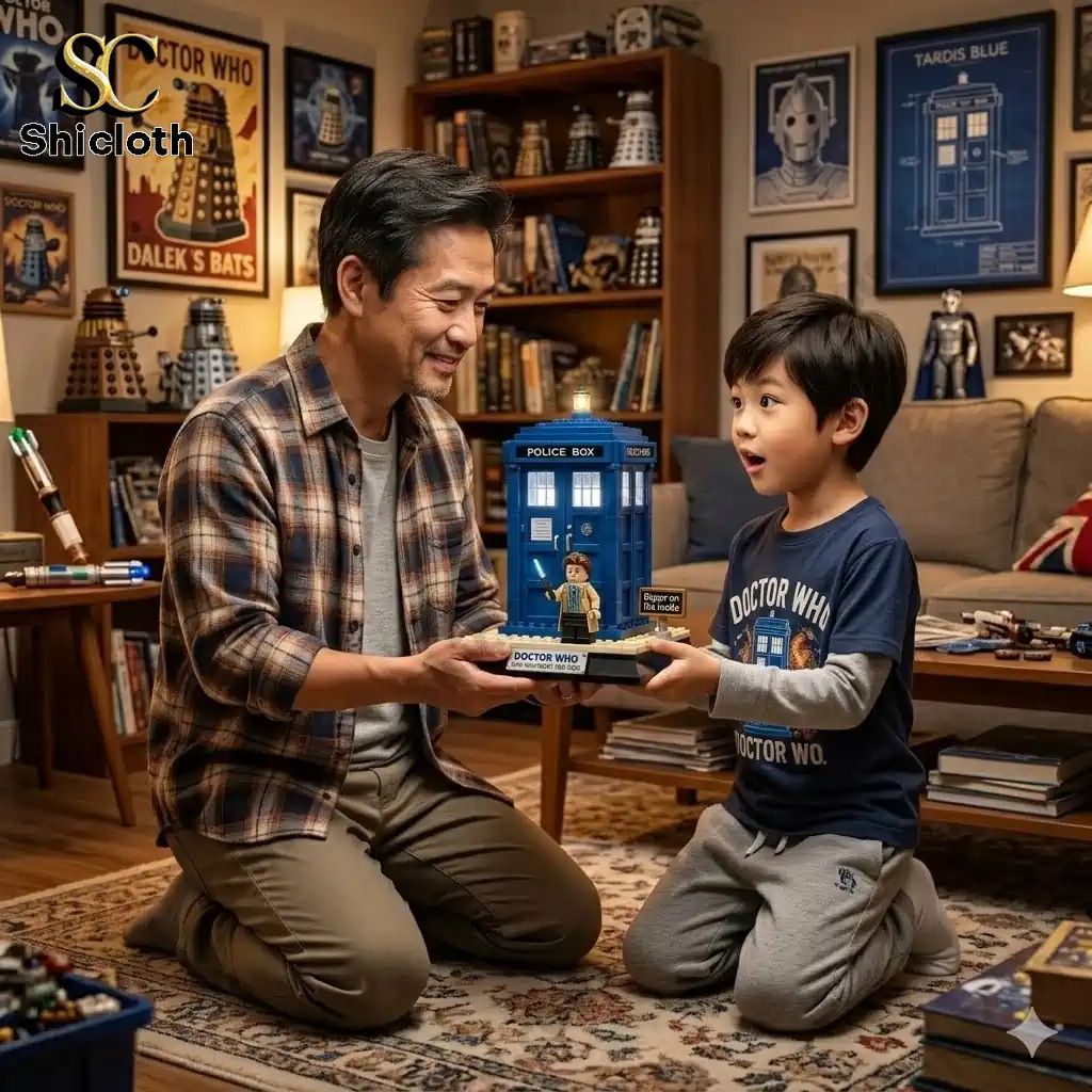 Doctor Who 63rd Anniversary (1963-2026) TARDIS Brick - Adult & Kids T-Shirts, Sweatshirts & Hoodies apparel design preview 1