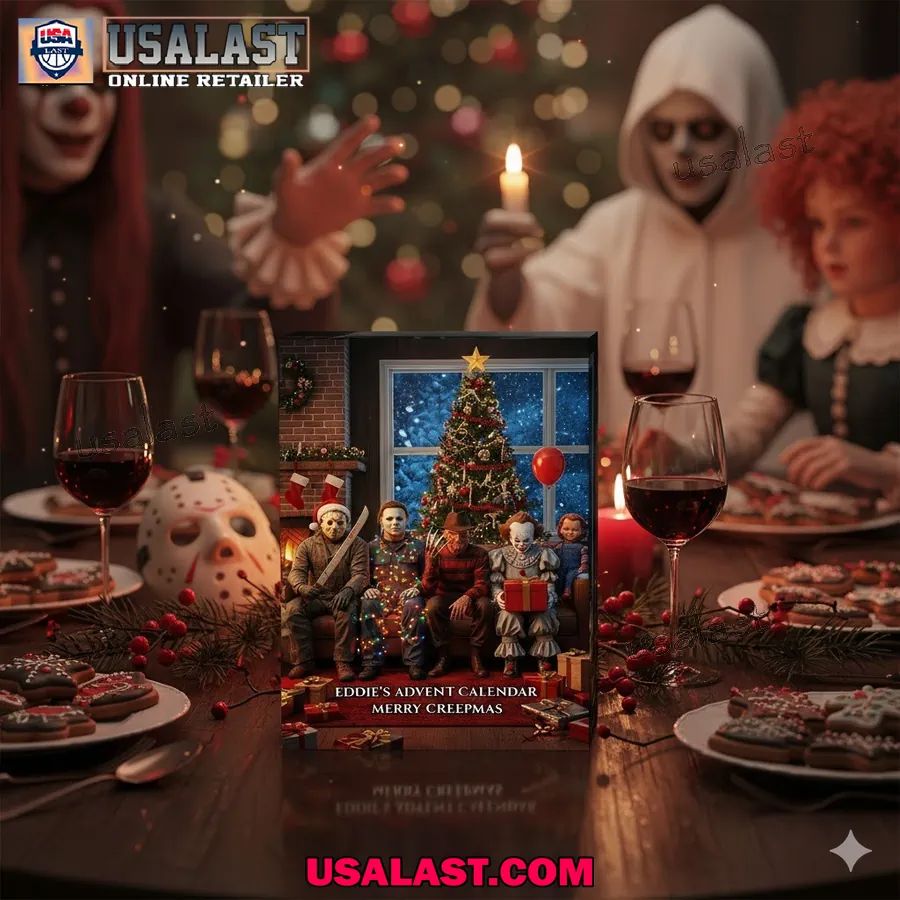 Personalized Horror Characters Advent Calendar Merry - Adult & Kids T-Shirts, Sweatshirts & Hoodies apparel design preview 1