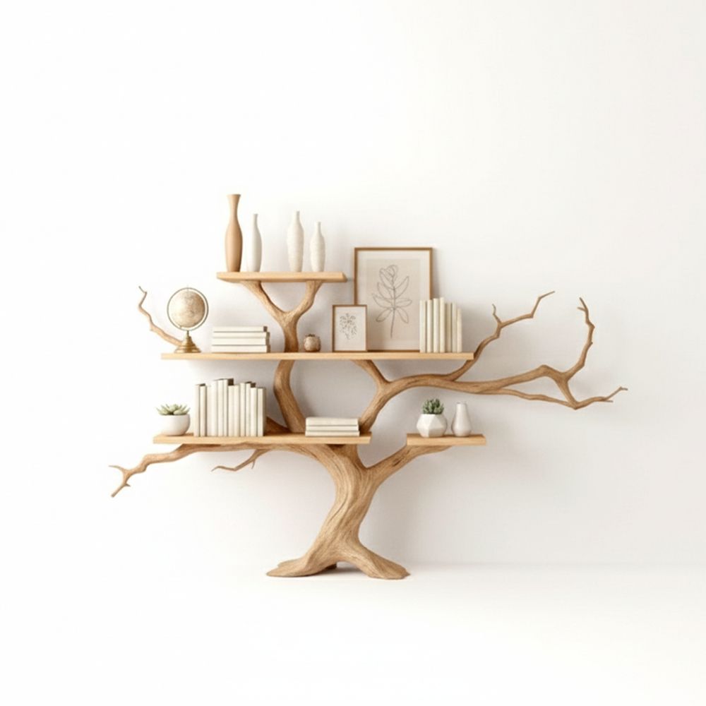 Handcrafted Driftwood Bookshelf Handmade Solid Wood - Adult & Kids T-Shirts, Sweatshirts & Hoodies apparel design preview 1