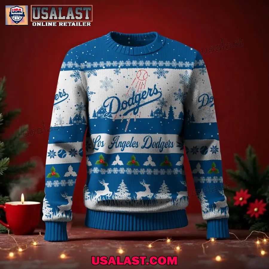Los Angeles Dodgers Ugly Christmas Sweater Jumper - Adult & Kids T-Shirts, Sweatshirts & Hoodies apparel design preview 1