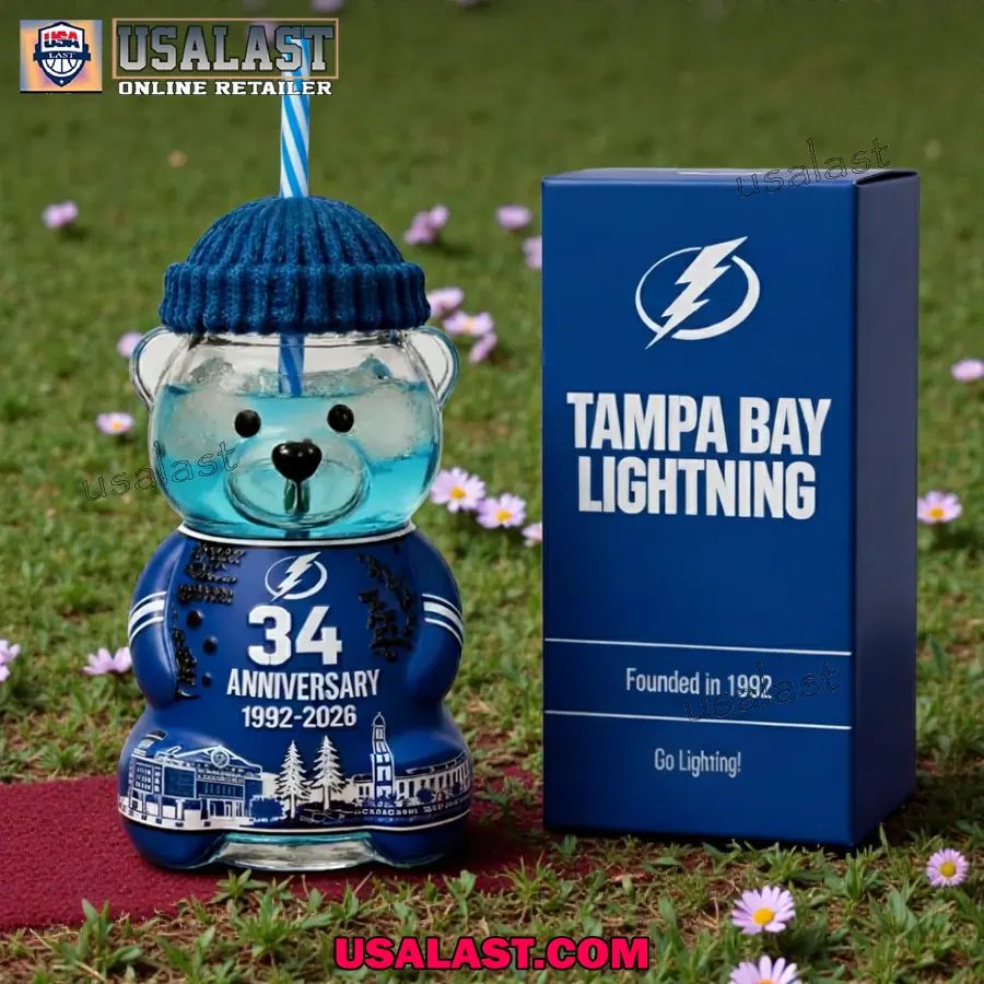 Tampa Bay Lightning 34th Anniversary Collectible Bear - Adult & Kids T-Shirts, Sweatshirts & Hoodies apparel design preview 1
