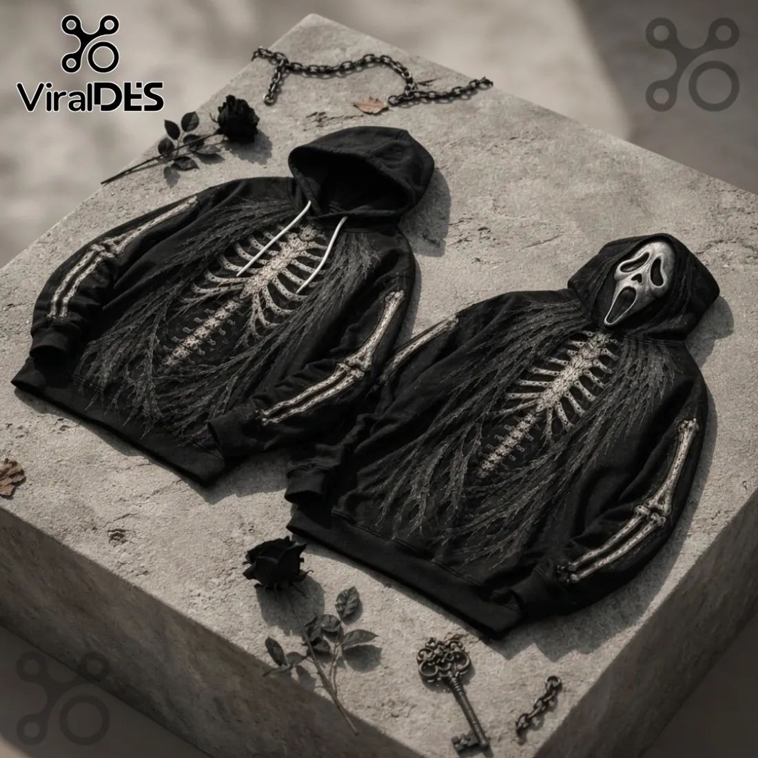 Ghostface Skeleton Halloween 2026 - Adult & Kids T-Shirts, Sweatshirts & Hoodies apparel design preview 1