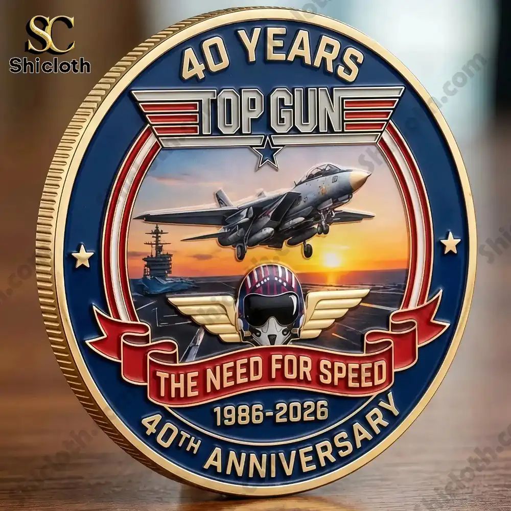 Gun 40th Anniversary Coin - Adult & Kids T-Shirts, Sweatshirts & Hoodies apparel design preview 1