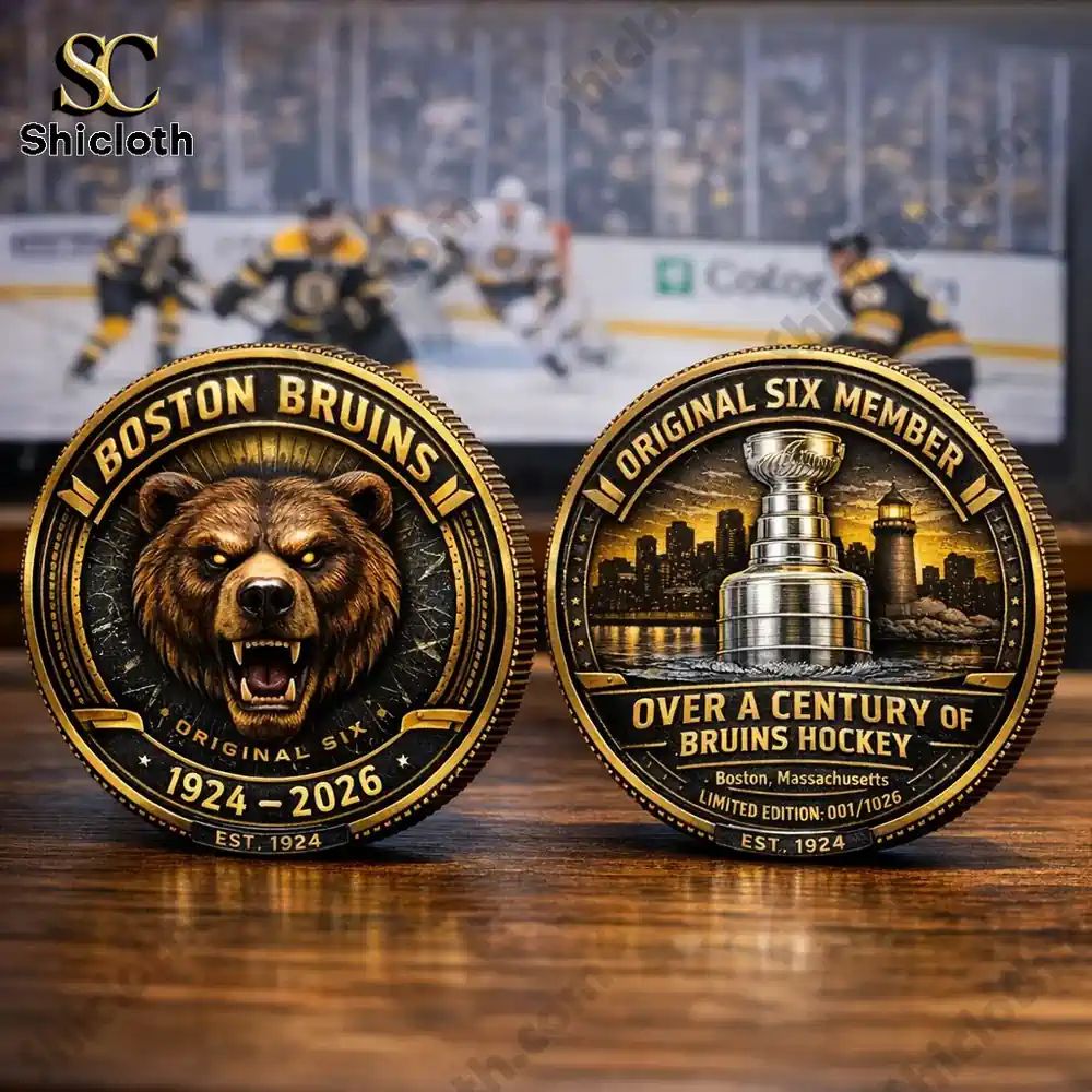 Boston Bruins 102nd Anniversary Commemorative Coin - Adult & Kids T-Shirts, Sweatshirts & Hoodies apparel design preview 1