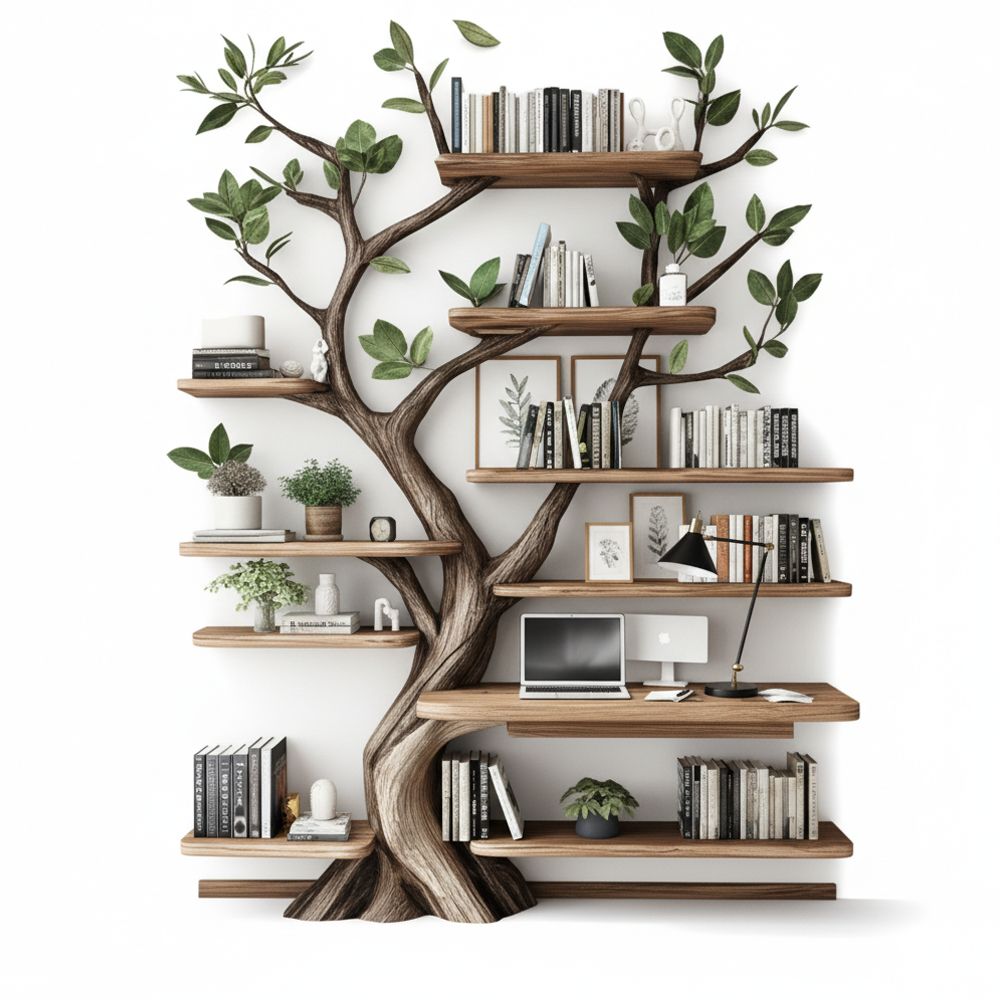 Tree Bookshelf Handcrafted Wall-Mounted Bookcase In - Adult & Kids T-Shirts, Sweatshirts & Hoodies apparel design preview 1