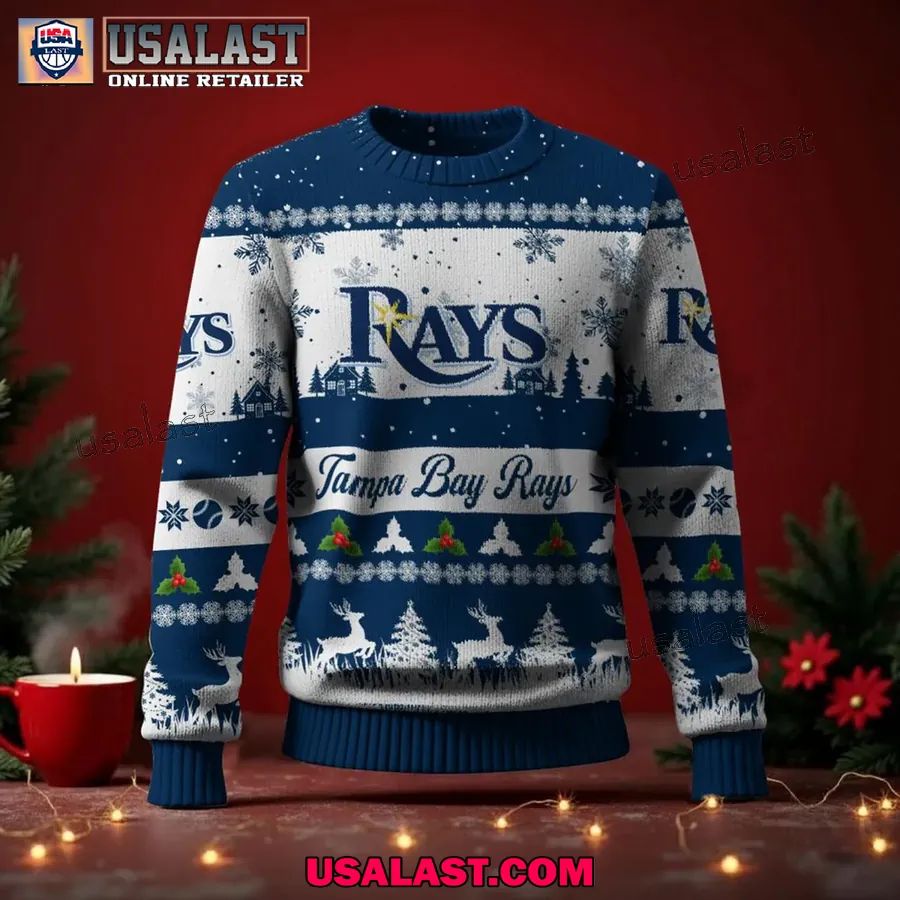 Tampa Bay Rays Ugly Christmas Sweater Jumper - Adult & Kids T-Shirts, Sweatshirts & Hoodies apparel design preview 1
