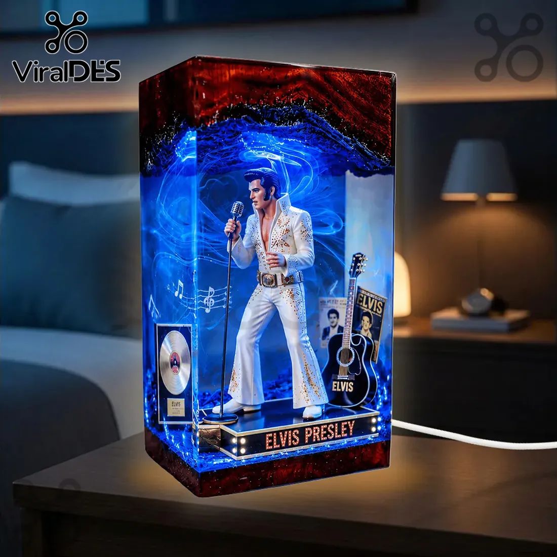 Elvis Presley Epoxy Resin LED Desk Lamp - Adult & Kids T-Shirts, Sweatshirts & Hoodies apparel design preview 1