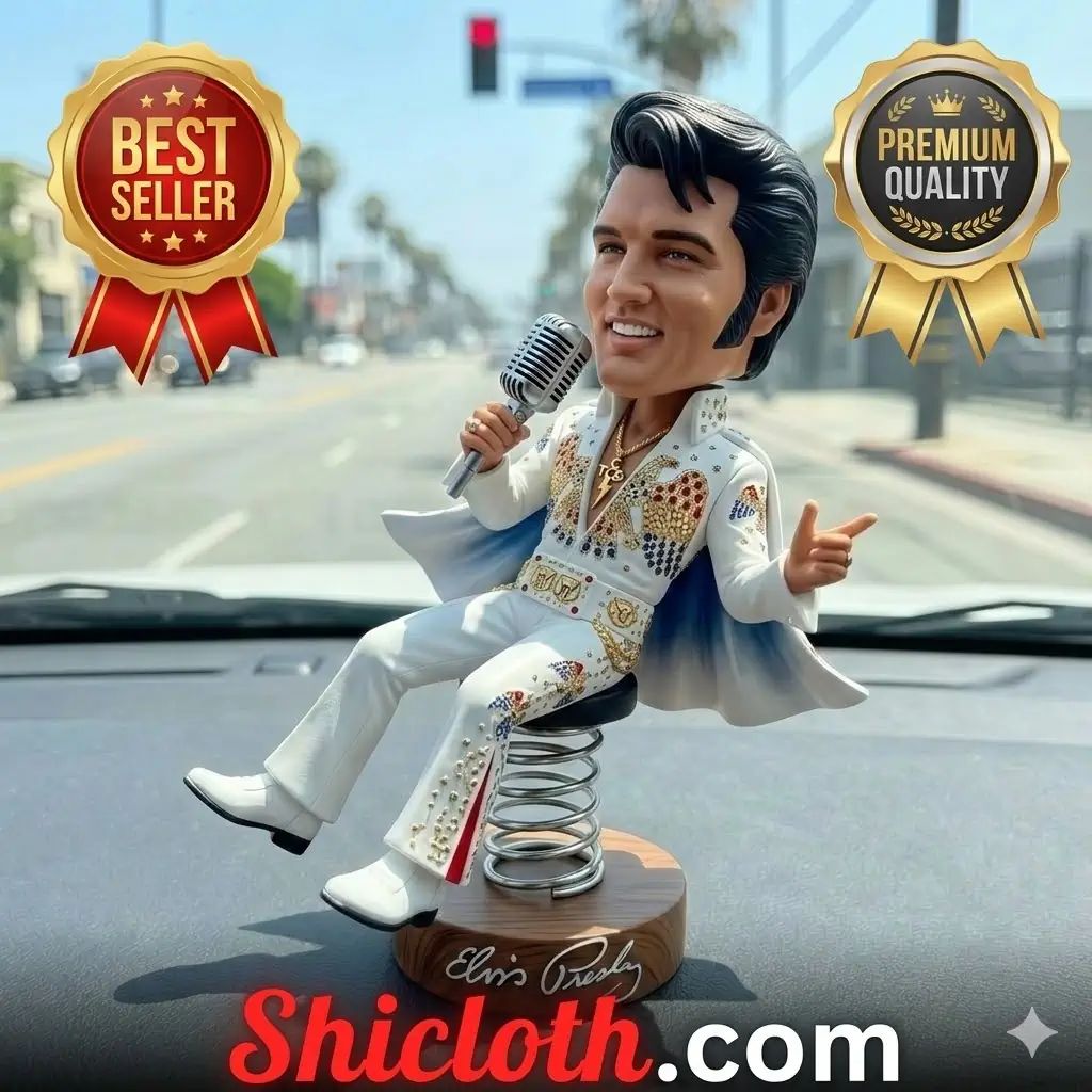 Elvis Presley 90th Anniversary Bobblehead Pop Figure - Adult & Kids T-Shirts, Sweatshirts & Hoodies apparel design preview 1