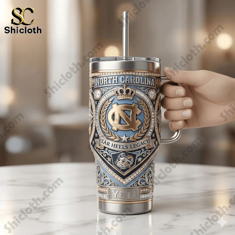 North Carolina Tar Heels Legacy 40oz Yeti Tumbler - Adult & Kids T-Shirts, Sweatshirts & Hoodies apparel design preview 1