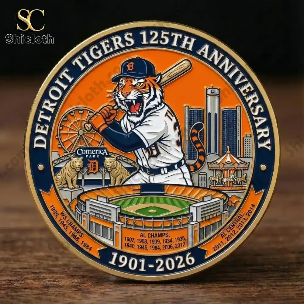 Detroit Tigers 125th Anniversary Commemorative - Adult & Kids T-Shirts, Sweatshirts & Hoodies apparel design preview 1