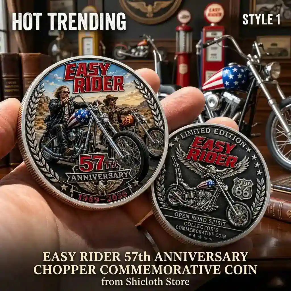 Easy Rider 57th Anniversary Chopper Commemorative - Adult & Kids T-Shirts, Sweatshirts & Hoodies apparel design preview 1