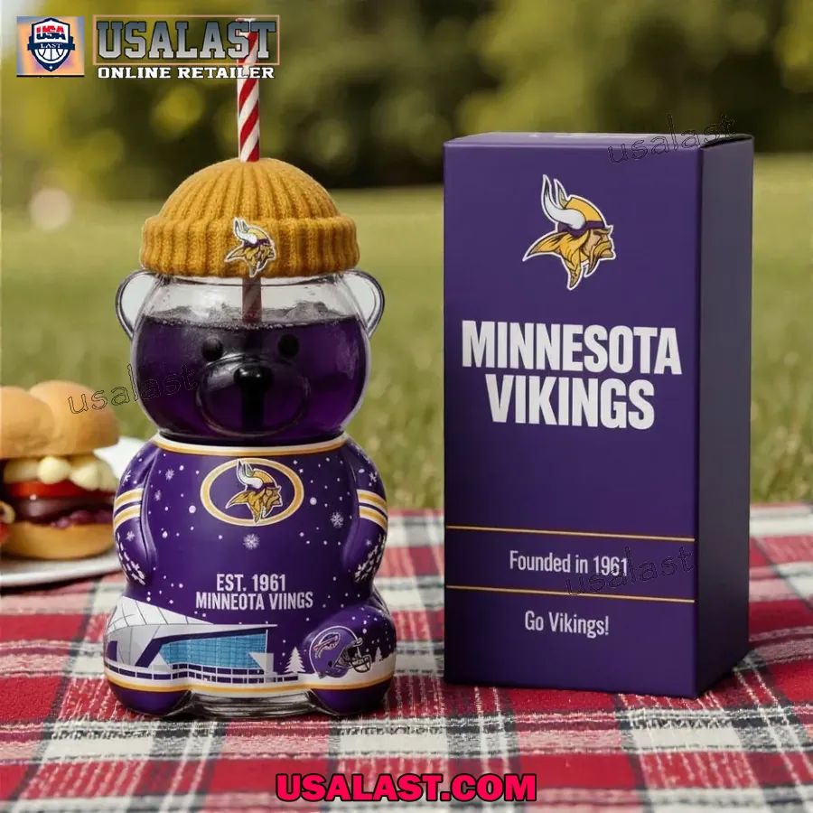 Minnesota Vikings 65th Anniversary Collectible Bear - Adult & Kids T-Shirts, Sweatshirts & Hoodies apparel design preview 1