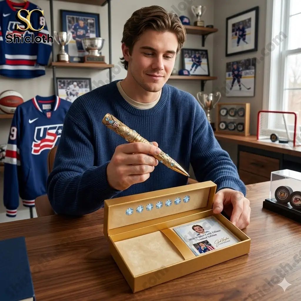 Jack Hughes 2026 Winter Gold USA Hockey Champion - Adult & Kids T-Shirts, Sweatshirts & Hoodies apparel design preview 1