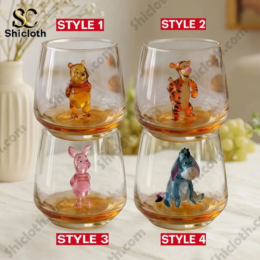 Handmade The Pooh Glass Cup - Adult & Kids T-Shirts, Sweatshirts & Hoodies apparel design preview 1