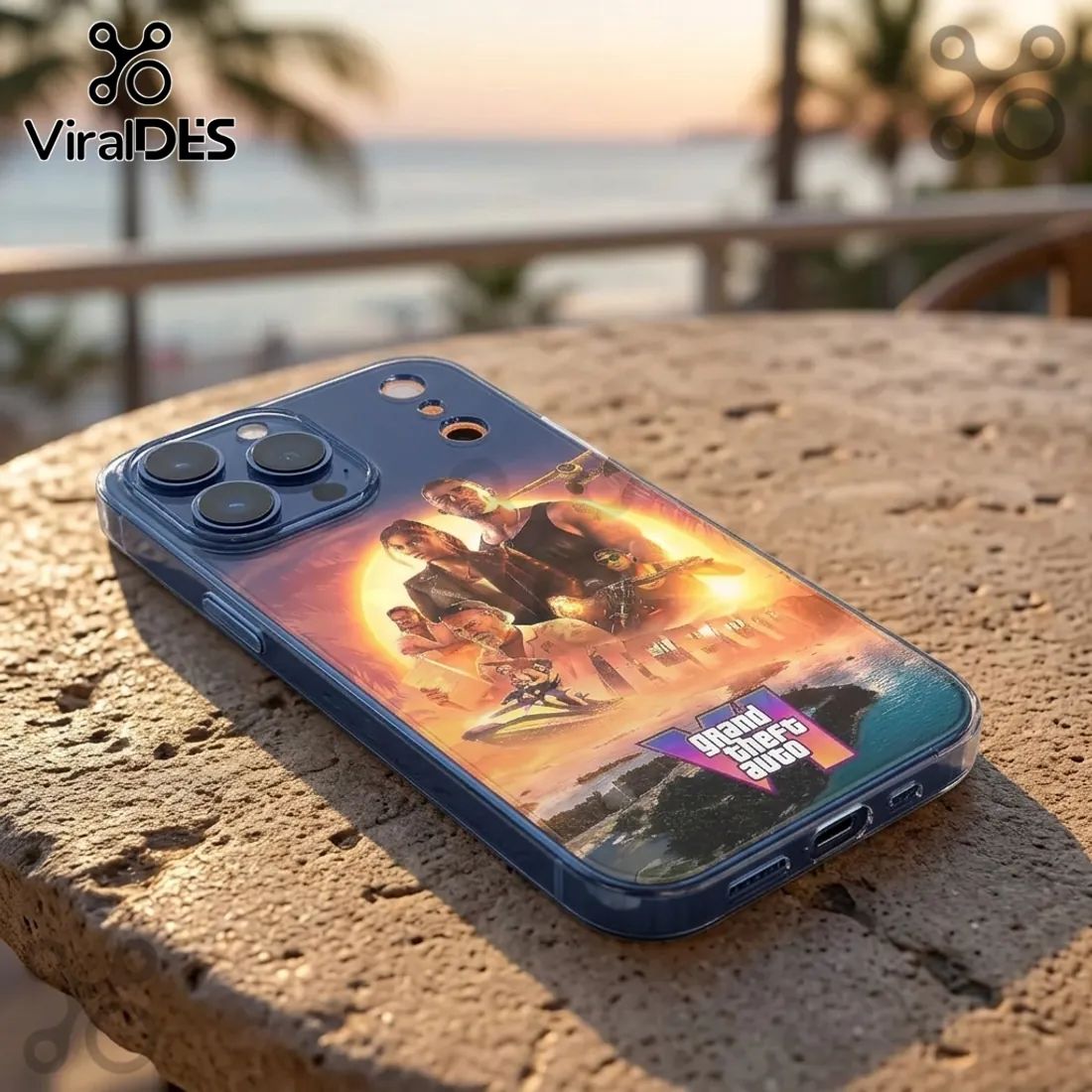 Grand Theft Auto VI Vice City Clear Phone Case 2026 - Adult & Kids T-Shirts, Sweatshirts & Hoodies apparel design preview 1