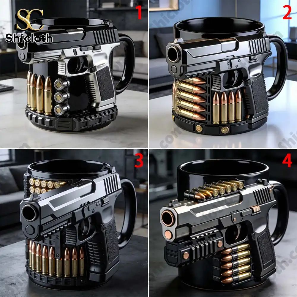 Personalized Pistol Bullet-Themed Mug - Adult & Kids T-Shirts, Sweatshirts & Hoodies apparel design preview 1